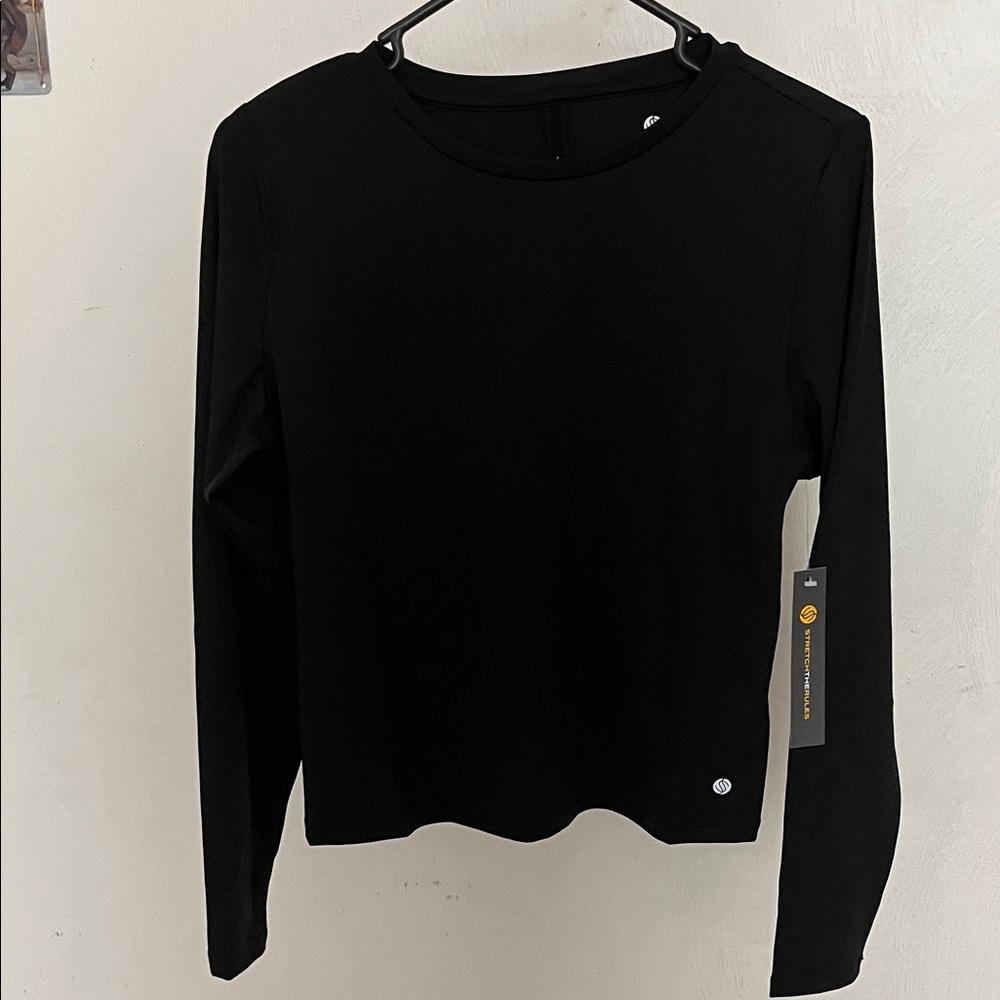 Athletic feminine top Stretch The Rules Black💗 Ruched back Size Medium